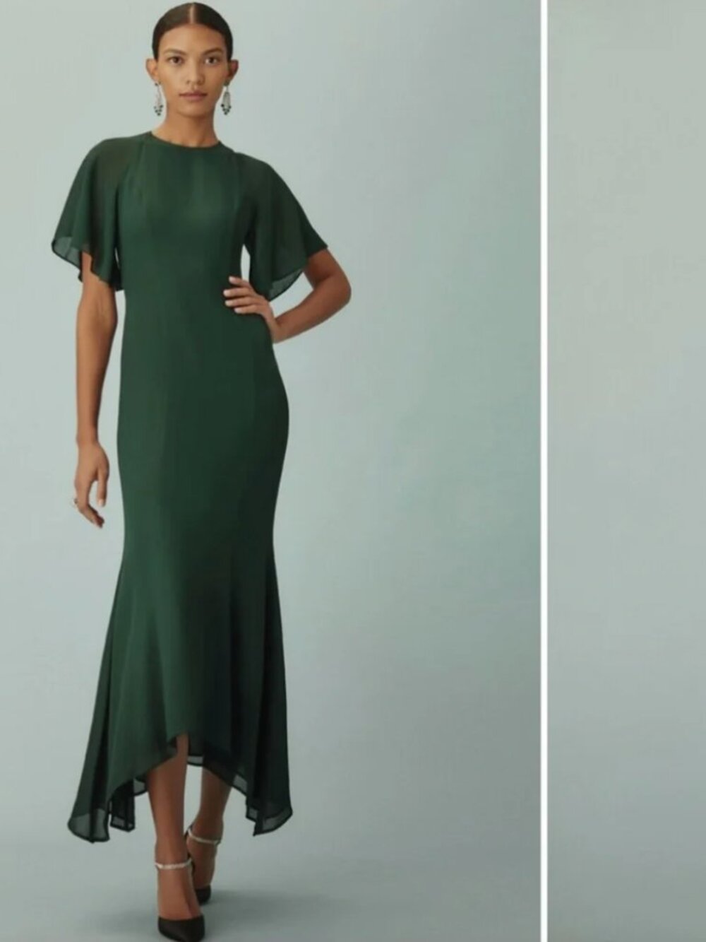 Reformation Carletta Maxi Dress Forest Open Back Ankle to Floor Length Wedding